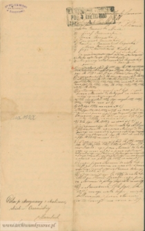 Maryanna z Malinowskich Czerniecka - sądowy dokument hipoteczny do aktu darowizny z 1894 i aktu kupna sprzedaży z 1895