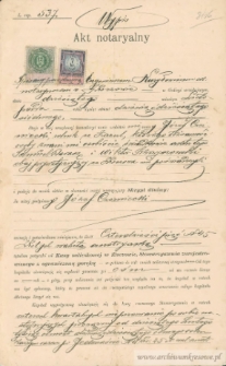 Józef Czerniecki - Akt notaryalny Wypis