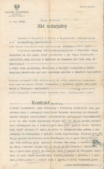 Franciszek Czerniecki - Akt notarjalny