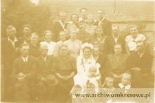 Józefa Czerniecka, córka Andrzeja i Bronisław Stojanowski - zbiorowa fotografia ślubna