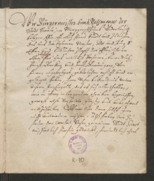 Fleischer. Sammelbuch für die abgebrannten Meister von 1619