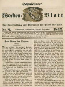 Schwiebuser Wochen=Blatt, No. 8 (Sonnabend; den 10. Dezember)