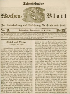Schwiebuser Wochen=Blatt, No. 9 (Sonnabend; den 4. März)