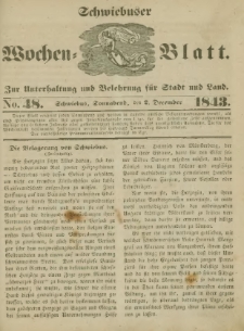 Schwiebuser Wochen=Blatt, No. 48 (Sonnabend; den 2. December)