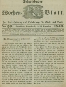Schwiebuser Wochen=Blatt, No. 50 (Sonnabend; den 16. December)