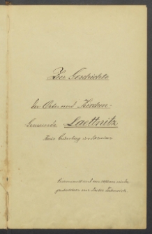 Zur Geschichte der Orts- und Kirchen Gemeinde Laettnitz Kreis Grünberg in Schlesien