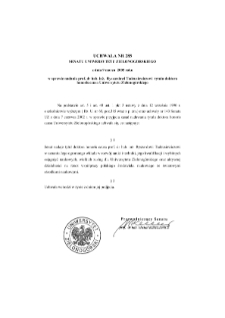 Uchwała nr 285 Senatu Uniwersytetu Zielonogórskiego z dnia 9 marca 2005 roku w sprawie nadania prof. dr. hab. inż. Ryszardowi Tadeusiewiczowi tytułu doktora honoris causa Uniwersytetu Zielonogórskiego
