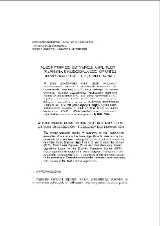 Algorytmy do estymacji amplitudy napięcia sinusoidalnego opartej na wyznaczaniu częstotliwości = Algorithms for sinusoidal voltage amplitude estimation based on frequency determination