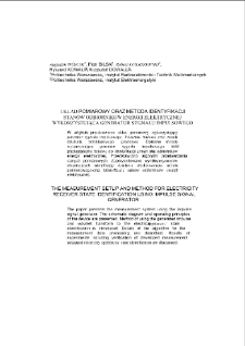 Układ pomiarowy oraz metoda identyfikacji stan&oacute;w odbiornik&oacute;w energii elektrycznej wykorzystująca generator sygnału impulsowego = The measurement setup and method for electricity receiver state identification using impulse signal generator