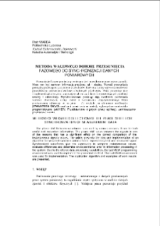 Metoda wagowego doboru przesunięcia fazowego do synchronizacji danych pomiarowych = Method of weighted selection of the phase shift for synchronization of measurement data