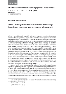 Geneza i ewolucja subkultury pseudokibiców jako ważnego determinantu zagrożenia przestępczością w aglomeracjach