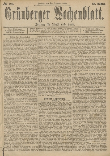 Grünberger Wochenblatt: Zeitung für Stadt und Land, No. 126. (21. October 1887)