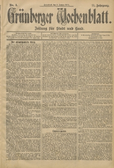 Grünberger Wochenblatt: Zeitung für Stadt und Land, No. 3. (5. Januar 1901)
