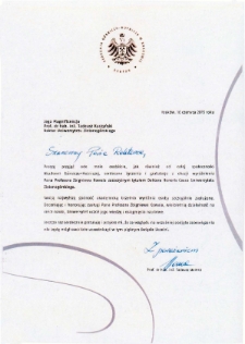 List gratulacyjny prof. Tadeusza Słomki do prof. Tadeusza Kuczyńskiego