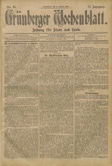 Grünberger Wochenblatt: Zeitung für Stadt und Land, No. 15. (2. Februar 1901)