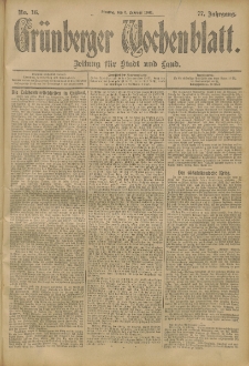 Grünberger Wochenblatt: Zeitung für Stadt und Land, No. 16. (5. Februar 1901)