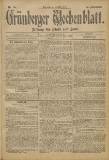 Grünberger Wochenblatt: Zeitung für Stadt und Land, No. 38. (28. März 1901)