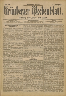Grünberger Wochenblatt: Zeitung für Stadt und Land, No. 40. (2. April 1901)