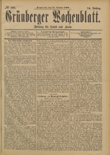 Gr&uuml;nberger Wochenblatt: Zeitung f&uuml;r Stadt und Land, No. 128. (25. October 1898)