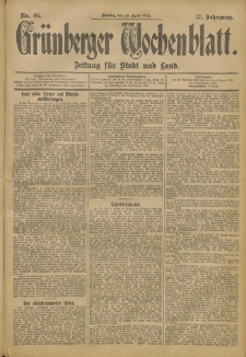 Grünberger Wochenblatt: Zeitung für Stadt und Land, No. 46. (16. April 1901)