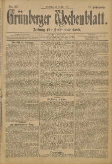 Grünberger Wochenblatt: Zeitung für Stadt und Land, No. 59. (16. Mai 1901)