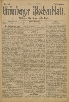 Grünberger Wochenblatt: Zeitung für Stadt und Land, No. 61. (21. Mai 1901)
