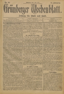 Grünberger Wochenblatt: Zeitung für Stadt und Land, No. 66. (1. Juni 1901)