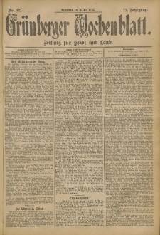 Grünberger Wochenblatt: Zeitung für Stadt und Land, No. 83. (11. Juli 1901)