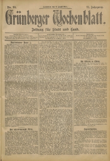 Gr&uuml;nberger Wochenblatt: Zeitung f&uuml;r Stadt und Land, No. 93. (3. August 1901)
