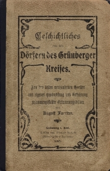 Geschichtliches von den Dörfern des Grünberger Kreises