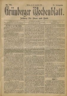 Grünberger Wochenblatt: Zeitung für Stadt und Land, No. 109. (10. September 1901)