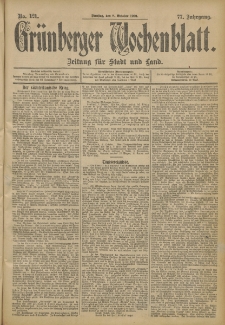 Grünberger Wochenblatt: Zeitung für Stadt und Land, No. 121. (8. October 1901)