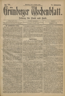 Grünberger Wochenblatt: Zeitung für Stadt und Land, No. 122. (10. October 1901)