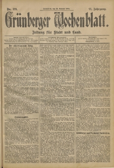 Gr&uuml;nberger Wochenblatt: Zeitung f&uuml;r Stadt und Land, No. 123. (12. October 1901)