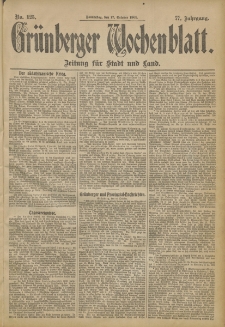 Grünberger Wochenblatt: Zeitung für Stadt und Land, No. 125. (17. October 1901)