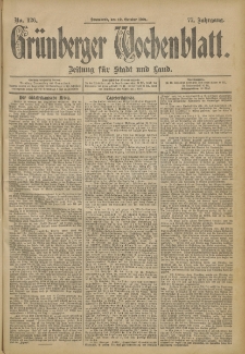 Grünberger Wochenblatt: Zeitung für Stadt und Land, No. 126. (19. October 1901)