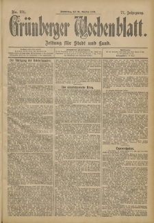 Gr&uuml;nberger Wochenblatt: Zeitung f&uuml;r Stadt und Land, No. 131. (31. October 1901)