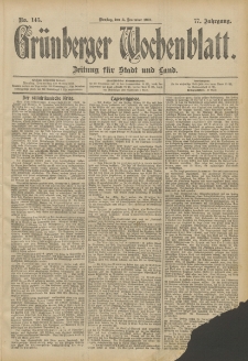 Grünberger Wochenblatt: Zeitung für Stadt und Land, No. 145. (3. December 1901)