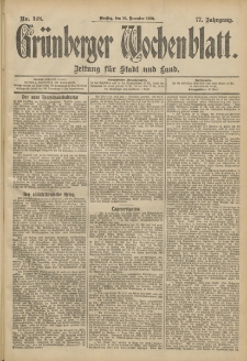 Gr&uuml;nberger Wochenblatt: Zeitung f&uuml;r Stadt und Land, No. 148. (10. December 1901)