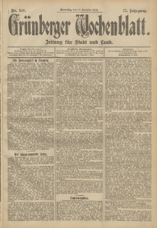 Grünberger Wochenblatt: Zeitung für Stadt und Land, No. 149. (12. December 1901)