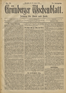 Grünberger Wochenblatt: Zeitung für Stadt und Land, No. 13. (30. Januar 1902)