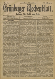 Grünberger Wochenblatt: Zeitung für Stadt und Land, No. 19. (13. Februar 1902)