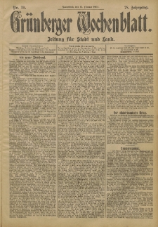 Grünberger Wochenblatt: Zeitung für Stadt und Land, No. 20. (15. Februar 1902)