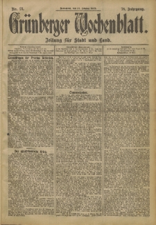 Grünberger Wochenblatt: Zeitung für Stadt und Land, No. 23. (22. Februar 1902)