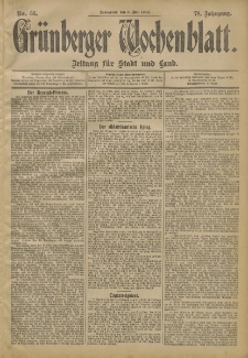 Gr&uuml;nberger Wochenblatt: Zeitung f&uuml;r Stadt und Land, No. 53. (3. Mai 1902)