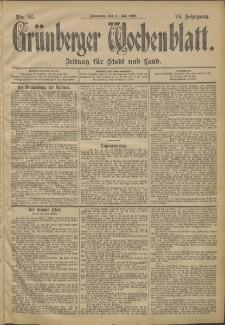 Gr&uuml;nberger Wochenblatt: Zeitung f&uuml;r Stadt und Land, No. 82. (10. Juli 1902)