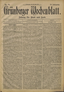 Grünberger Wochenblatt: Zeitung für Stadt und Land, No. 86. (19. Juli 1902)