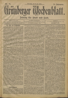 Gr&uuml;nberger Wochenblatt: Zeitung f&uuml;r Stadt und Land, No. 91. (31. Juli 1902)