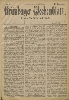 Grünberger Wochenblatt: Zeitung für Stadt und Land, No. 97. (14. August 1902)