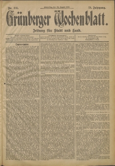 Gr&uuml;nberger Wochenblatt: Zeitung f&uuml;r Stadt und Land, No. 103. (28. August 1902)